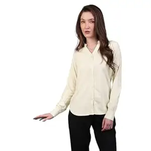 Urbano Fashion Women's Modal Viscose Full Sleeve Regular Fit Casual Solid Shirt with Mandarin Collar