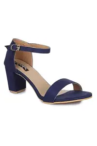 EXERTION Blue Block Heels (FF-D-1084-Blue-41)