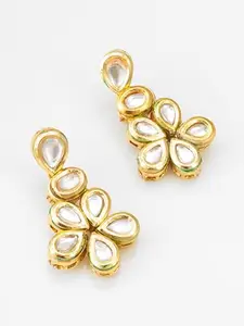 Aadita Elegant Women's Fashion Earrings With Copper Kundan,pearl Jewelry Lightweight, and Durable Design A Pair Of Earrings (ER4025_white)