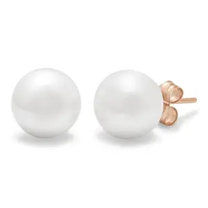 ZAVYA 925 Sterling Silver Designer Pearl Rose Gold Plated Stud Earrings | With Certificate of Authenticity & 925 Hallmark | Gift for Women & Girls