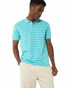Max Men's Half Sleeves Regular Fit Striped Polo T-Shirt