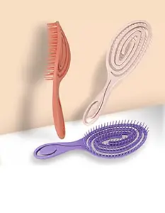 FEELHIGH Professional hair brush-Foldable hair styling tools-brush- Multicolor -set3