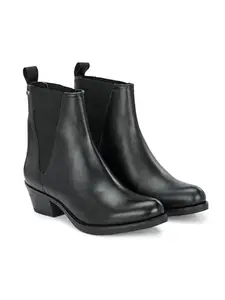 Delize Black Women Vegan Leather Chelsea Boots 64601-38