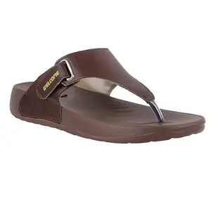 Welcome Soft Men's Slippers with Cushion FootBed for Adult | Comfortable & Light Weight | Stylish & Anti-Skid | Waterproof & Regular Flip Flops for Gents/Boys, M-GLF-27-BRN_8