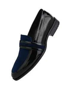ALBERTO TORRESI Wedding Black Patent/Blue Suede Shoes.