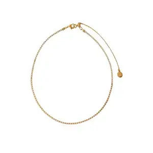 Accessorize London Women 14k Real Gold Plated Cubic Zirconia Marquise Choker Necklace