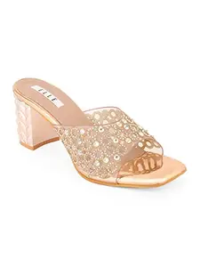 ELLE Women's Transparent & Gold-Toned Block Sandals