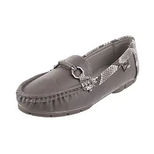 Mochi Womens Synthetic Grey Loafers (Size (6 UK (39 EU))