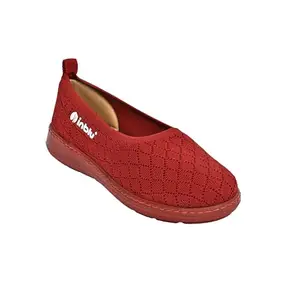 inblu Stylish Slip-on Bellies for Women | Comfortable| Lightweight | Anti Skid (WG13_Maroon_37)