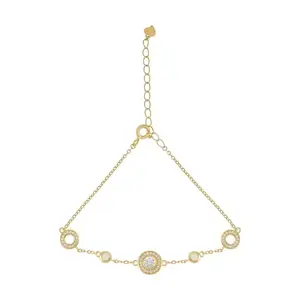 KUSHAL'S Fashion Jewellery White Gold Polished 92.5 Sterling Silver Bracelet for Women, With Adjustable Chain, Best forOffice Wear - 436849