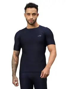 Vector X VTD-021 Unisex Adults Compression Half Sleeve Base Layer Tight Top (Navy)