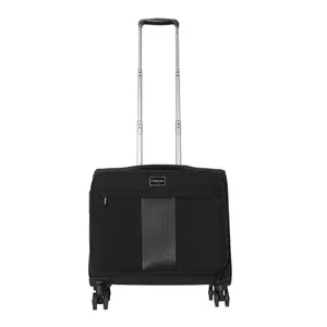 KENNETH COLE Unisex 8- Wheels Polyster Overnighter Trolley Luggage Bag | 16-inch Laptop Compatible Suitcase with Combination Lock |for Men and Women - Black, 37 x 20 x 42.5 CM (L x W x H)
