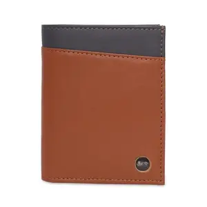 Belwaba Genuine Leather Colorblock Bi-fold Men's Wallet (Brown)