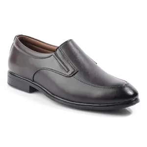ID Men's Brown Round Toe Slip On Formal