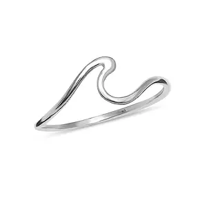 Amazon Brand - Nora Nico 925 Sterling Silver BIS Hallmarked Plain Ocean Wave Ring for Women and Girls (Ring Size -7.5)