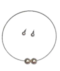 Beautiful hasli shape pearl diamonds stone flexible necklace style for indoor western party, wedding, diwali festivals