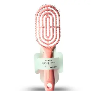 Detangler Hair Brush, Eye Catching Detangling Brush for Wavy Straight Hair, Vented Hairbrush w/Soft Bristles, Glide Through Tangles with Ease for Women, Kids, Wet & Dry Hair-1PC (pink)