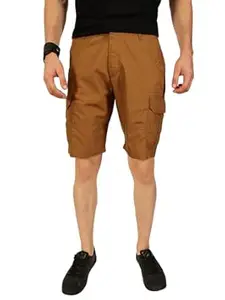 Thomas Scott Men's | Regular Fit | 100% Cotton | Solid | Breathable Lightweight | 6-Pocket Cargo Shorts | Cricket Club Collection