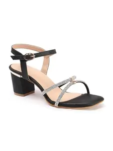 Carlton London Women sandal,Black,UK-4