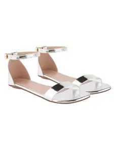 Shoetopia Women’s Silver Block Heel Sandals | Stylish Ankle Strap Open Toe Dress Sandals | Comfortable Party & Casual Footwear EU41