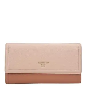 Da Milano Leather Flap Over Wallet for Women - Pink (1213E)