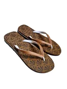 Women slipper, Ladies Slipper, Ladies Chappal, Slippers for women, lightweight slipper for women - Tan colour (Tan, UK Footwear Size System, Adult, Women, Numeric, Medium, 8)