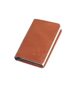 Stealodeal Brown RFID Protector Pu,Aluminum ATM/Credit/Debit 6 Slots 2 Cash Slot Men & Women Card Holder Wallet