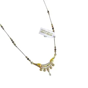 Premium Gold-Plated Mangalsutra Necklace with Crystal Stones