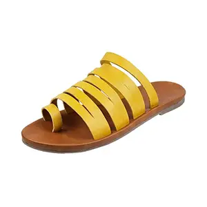 Metro Women Yellow Synthetic Sandals 4-UK (37 EU) (32-8710)
