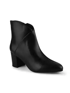 Shuz Touch Solid Black Ankle Length Boots