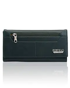 Fostelo Women's Faux Leather Two Fold Wallet (Green) (Medium)