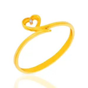 WHP JEWELLERS Tiny Heart Yellow Gold Ring for Women | Womens Aesthetic & Stylish 22 KT Gold Ring | Gold Fashion Jewellery for Women | Great for Gifting