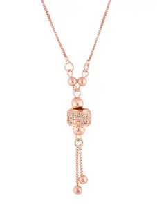 MEENAZ Necklace for women pendant for women necklace for girls rose gold pendant for women girlfriend best friend gifts for girlfriend long Chain neck chains American diamond stylish ad cz -518