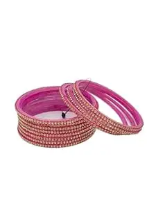 HOUSE OF BANGLEZ Stone Studded Bangles Set for Women Crystal Designer Designer Bangles Set of 12