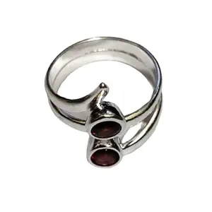 Yugaara Beautiful Garnet Stone 92.5 Sterling Silver Ring