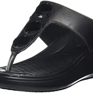 BATA Women's Blossom H Wedge Black Fashion Slippers5 UK (38 EU) (7716963)