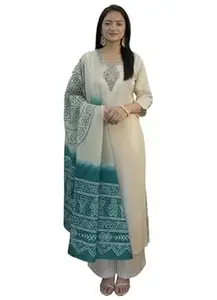 ANNI Designer Women's Viscose Blend Embroidered Straight Kurta with Palazzo & Dupatta | Ethnic Kurta Set for Women | Festive Traditional Suit Set | Office, Party & Wedding3 Outfit