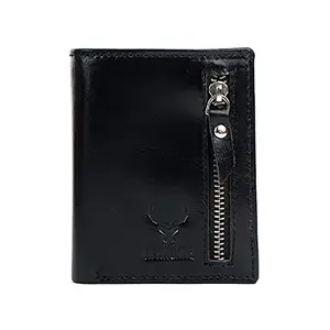 REDHORNS Genuine Leather Wallet for Men | RFID Protected Mens Wallet with 6 Credit/Debit Card Slots | Slim Leather Purse for Men (ARD350R1_Black)