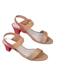 WalkTrendy Womens Synthetic Tan Sandals With Heels - 4 UK (Wtwhs520_Tan_37)