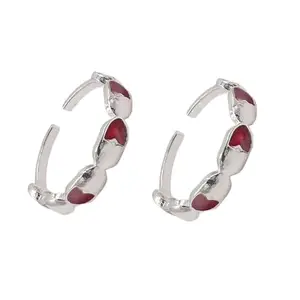 Sahiba Gems Pure Silver (Chandi) Designer Meena Cut Work Toe Rings/Bichiya For Women ~ Pack in 2 Pieces Set