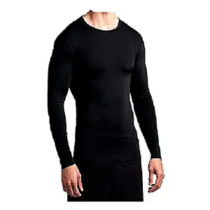 CW Men's Lite Compression T-shirt Top (Nylon) Skins For Running, Cycling, Cricket, Basketball, Yoga, Football, Tennis, Badminton Fitness,Gym,Yoga,Sports,Outdoor Tights Lycra Skin Top Inner Wear Full Sleeves plain Skin T-Shirt Dri-Fit Base layer for sports With Size & Colour Choice (Xtra Large (XL), Black)