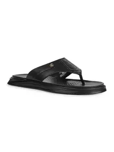 Liberty Healers CAMMRY Casual Slippers for Men With PU Upper & Sole - Comfortable & Lightweight | Latest & Trendy Design | Memory Foam Insole | Stylish Footwear, Cushioned Footbed (Black - 41EU)