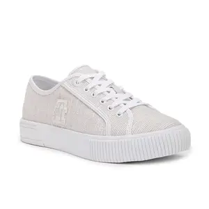 Tommy Hilfiger Polyester Solid White Women Flat Sneakers (F23HWFW208) Size- 36