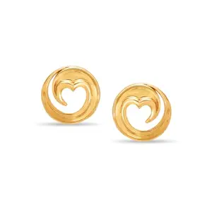 Mia by Tanishq Mystic Hearts 14 kt Pure Gold Stud Earring for Her