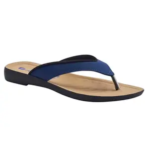 AEROBLU Blue Synthetic Solid Thong Strap Flip-Flops Slipper For Women & Girls (AESW01-BLUE-36)