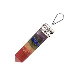 REBUY 7 Chakra Stone Pendant Chakra Healing Gemstone Pendant Crystal Healing Stone Jewelry for Men & Women, Color Multi, and Size 3 cms