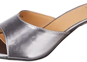 Carlton London Women's Pewter Heeled Sandal-6 Kids UK (CLL-6576)
