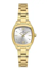 DANIEL KLEIN Premium Lady Gold IPG Case & Strap Silver Sunray Dial Watch DK.1.13912-4