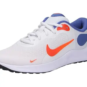 NIKE Revolution 7 (GS)-White/Team Orange-Astronomy BLUE-FB7689-102-4UK