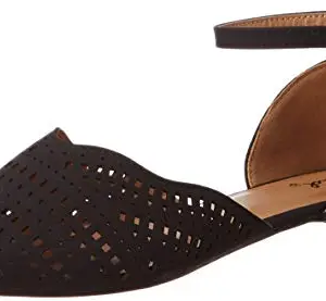 Qupid Women's Blk Nubuck Pu Fashion Sandals - 6.5 UK/India (39.5 EU)(PIKA-193)
